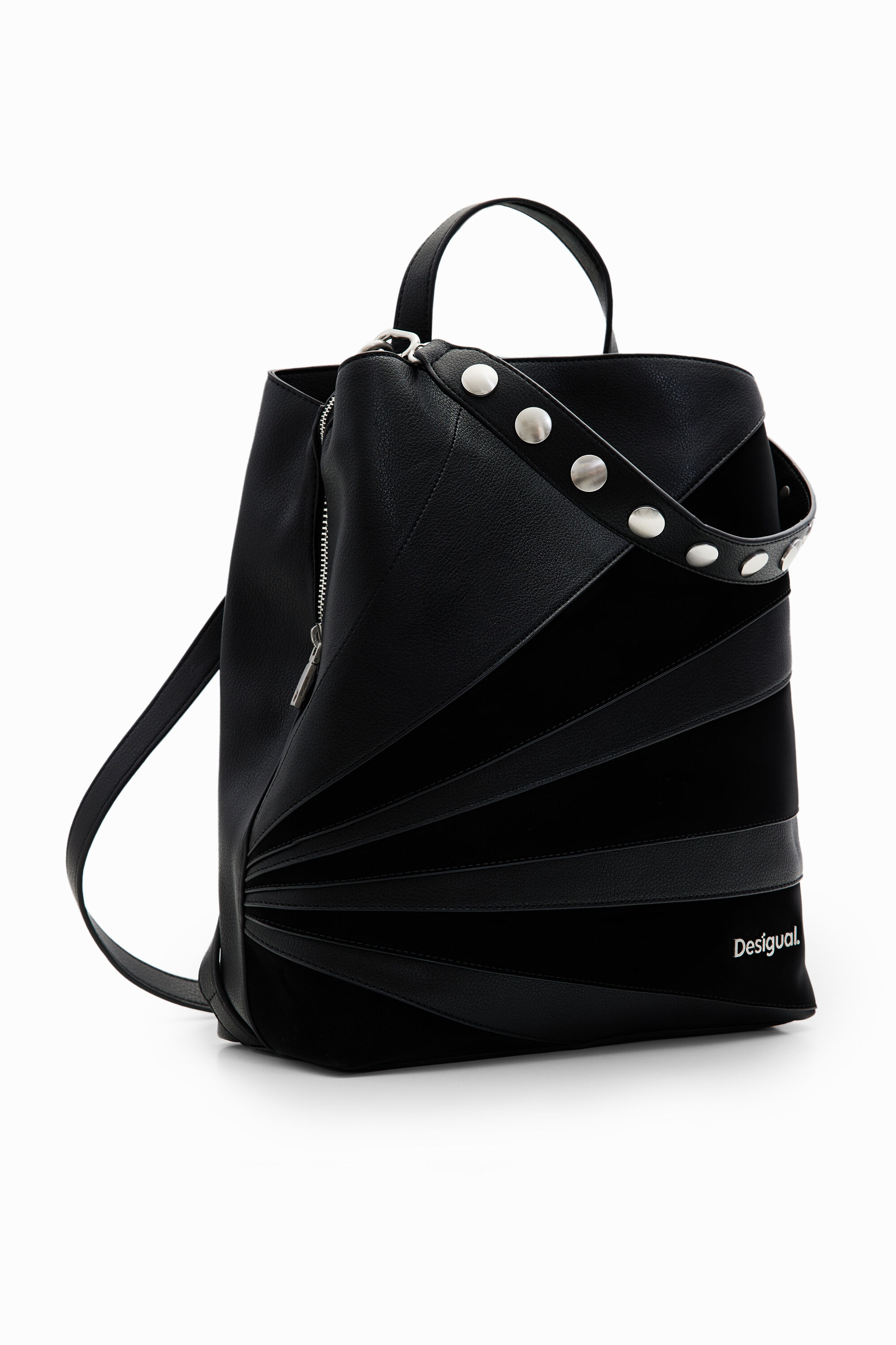M multi-position patchwork backpack - BLACK - U