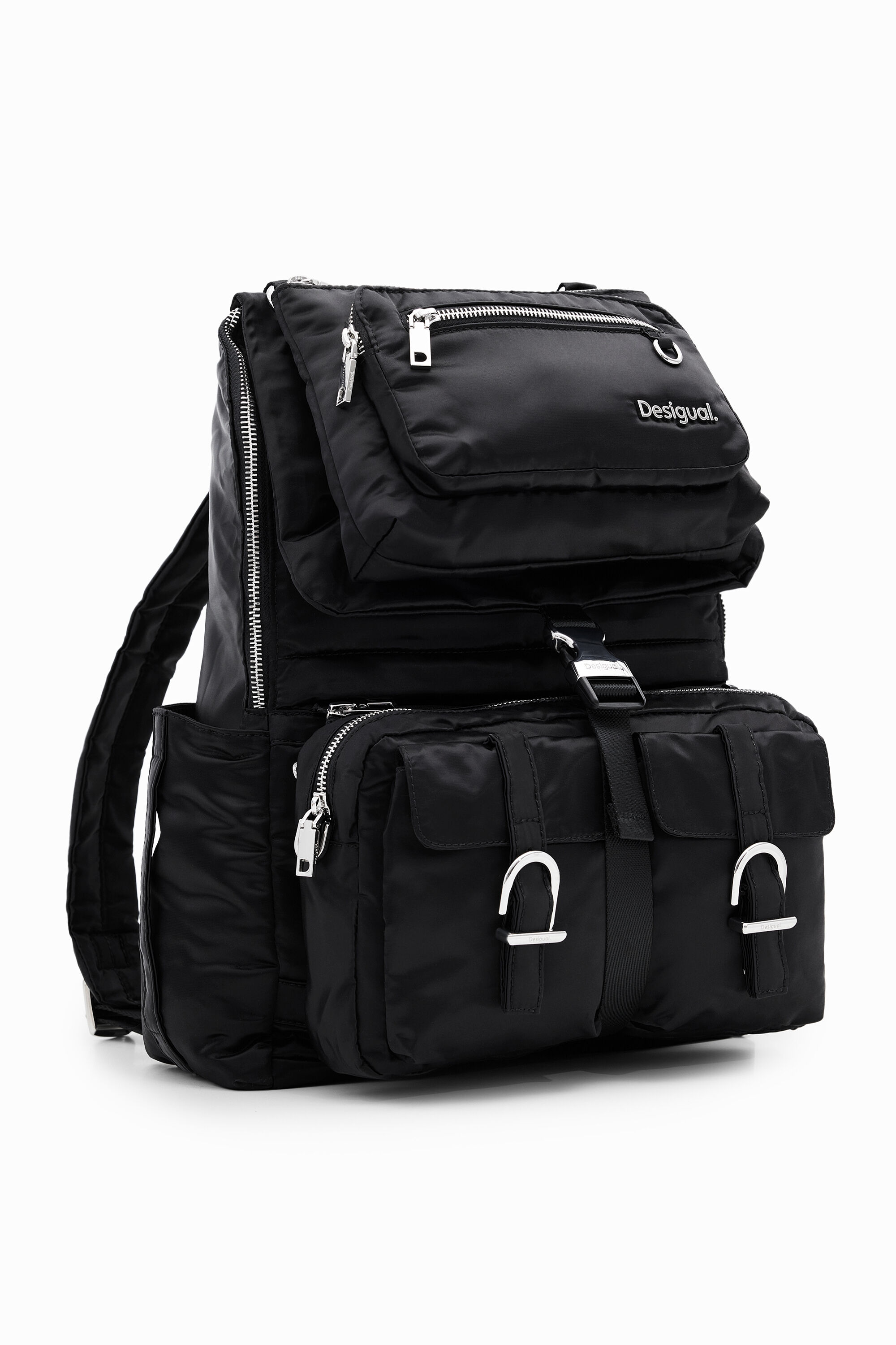 XL plain detachable backpack - BLACK - U