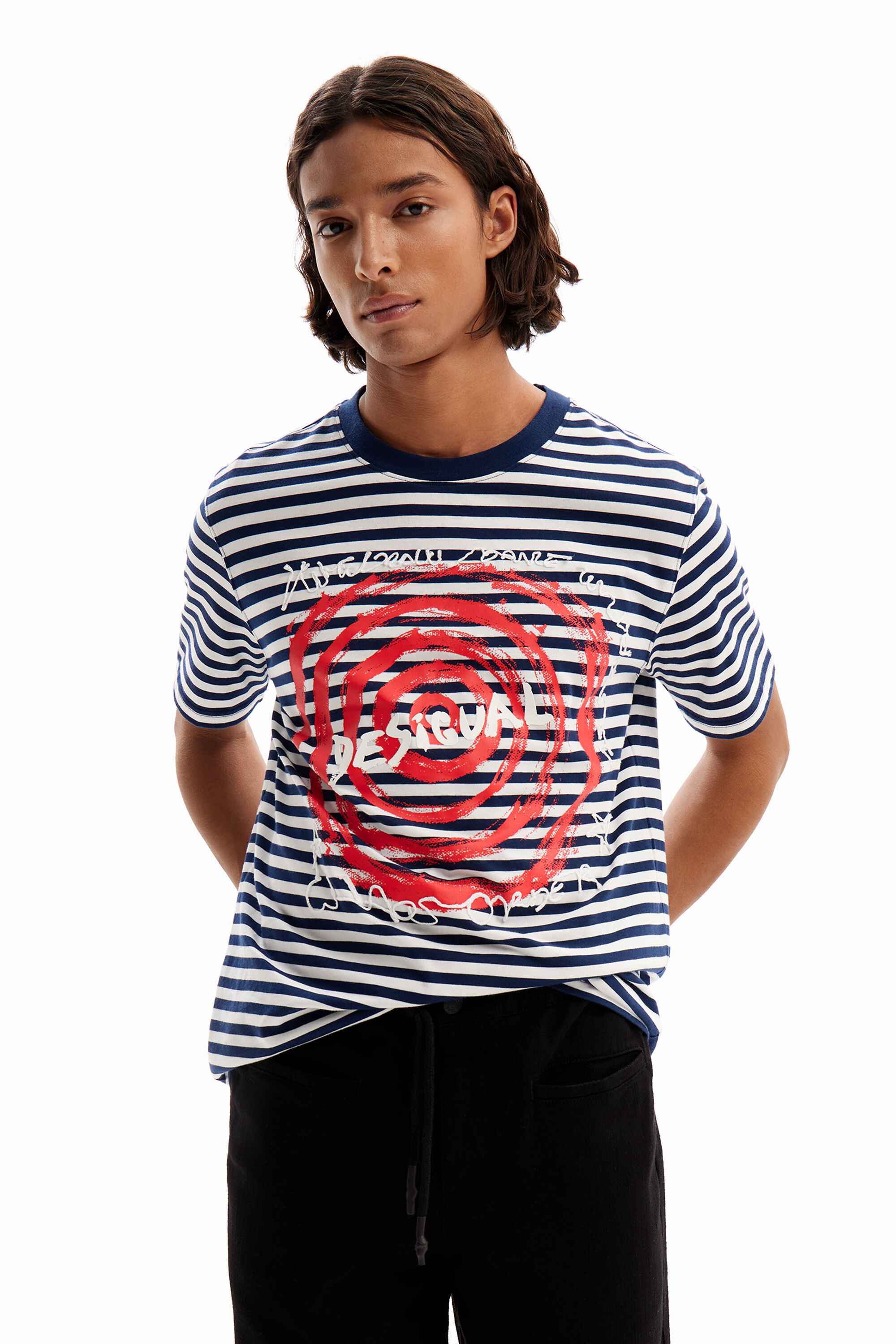 Spiral T-shirt with logo - BLUE - M