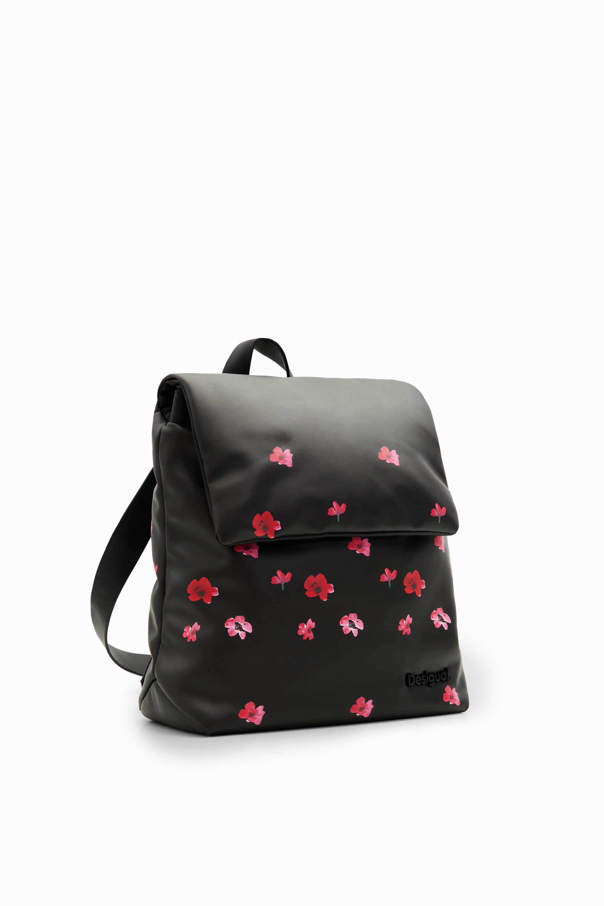 S padded floral backpack - BLACK - U