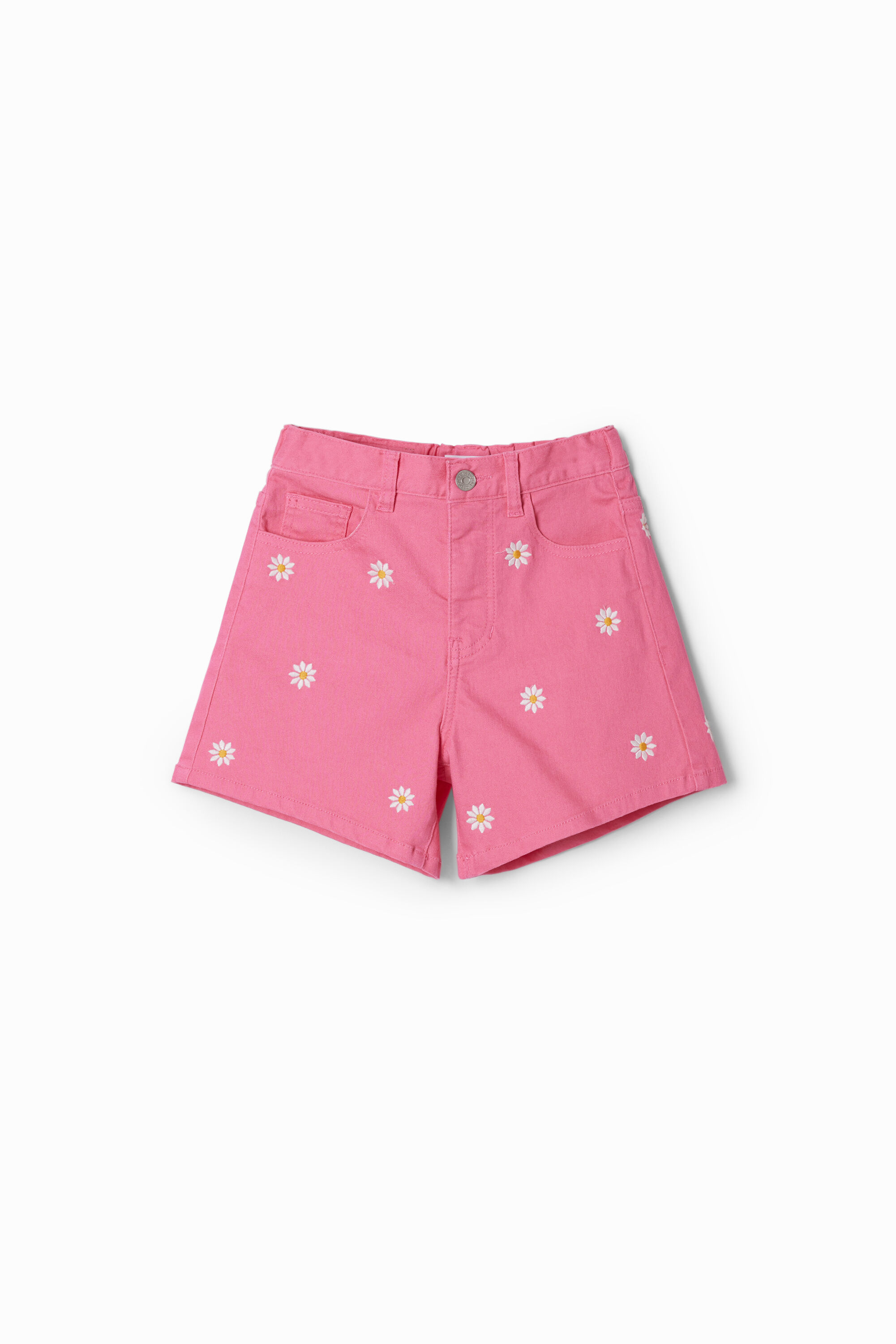 Daisy denim shorts - RED - 5/6
