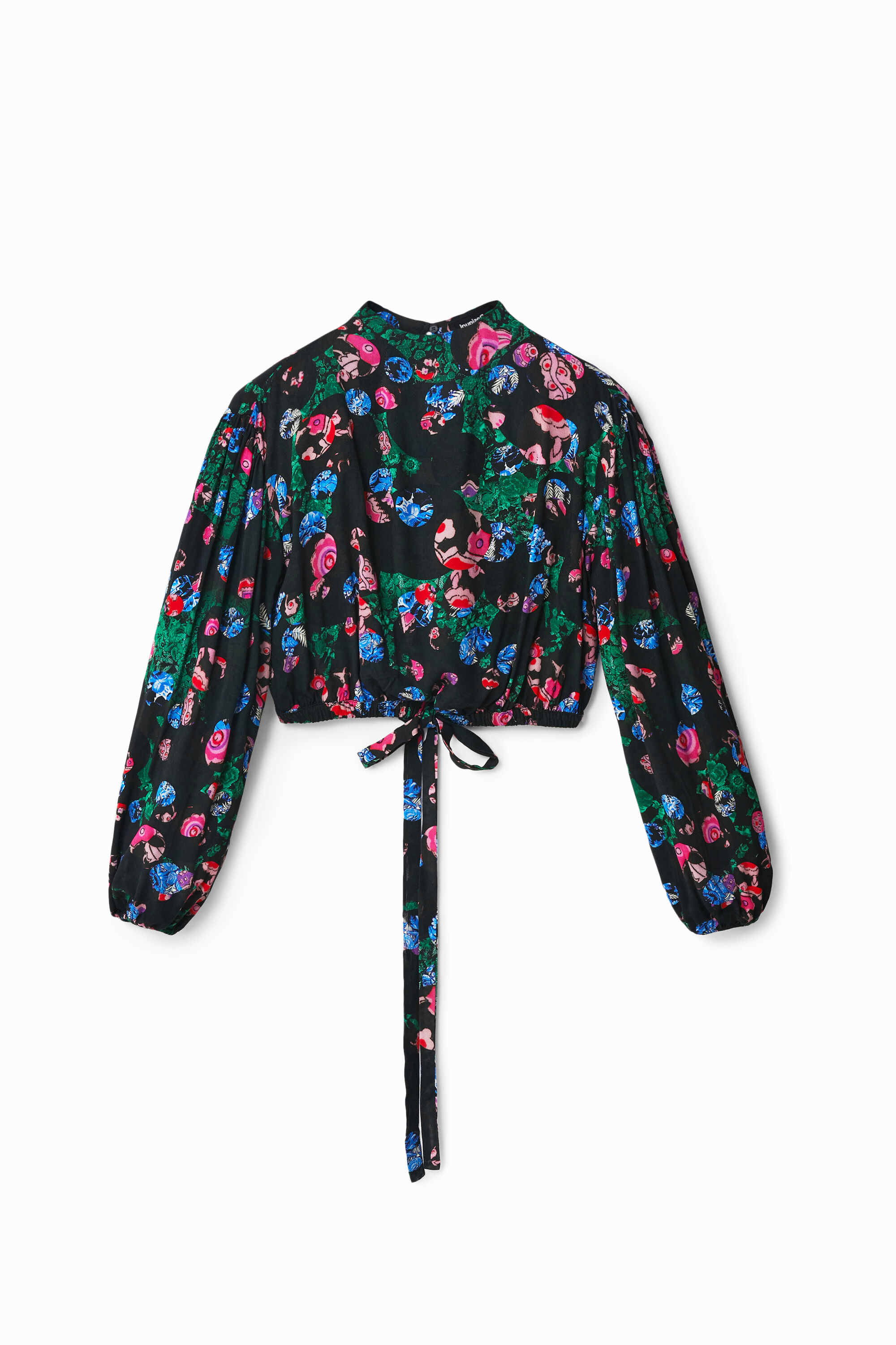 M. Christian Lacroix cropped floral blouse - BLACK - XL