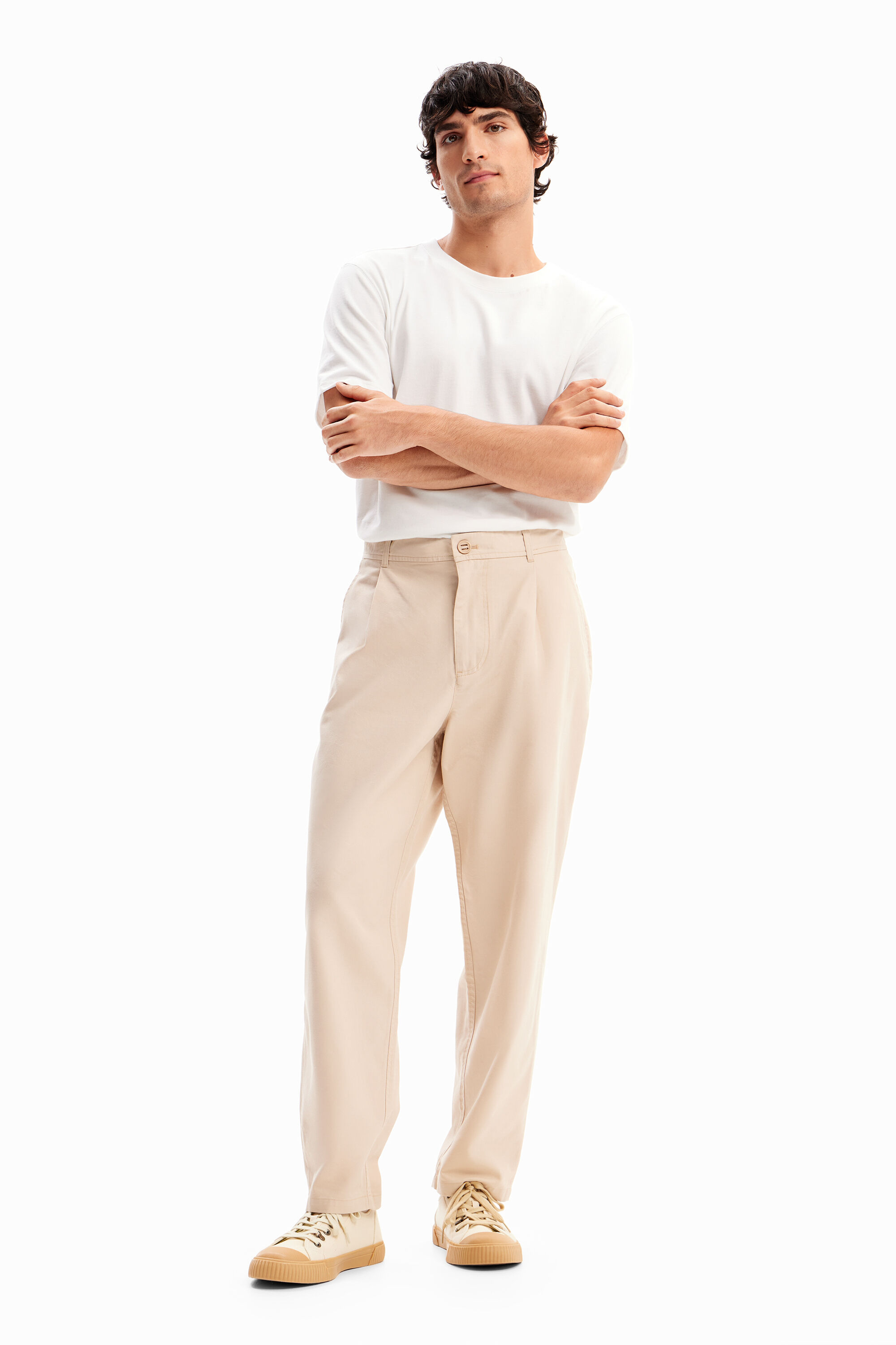 Tapered chino trousers - WHITE - 38