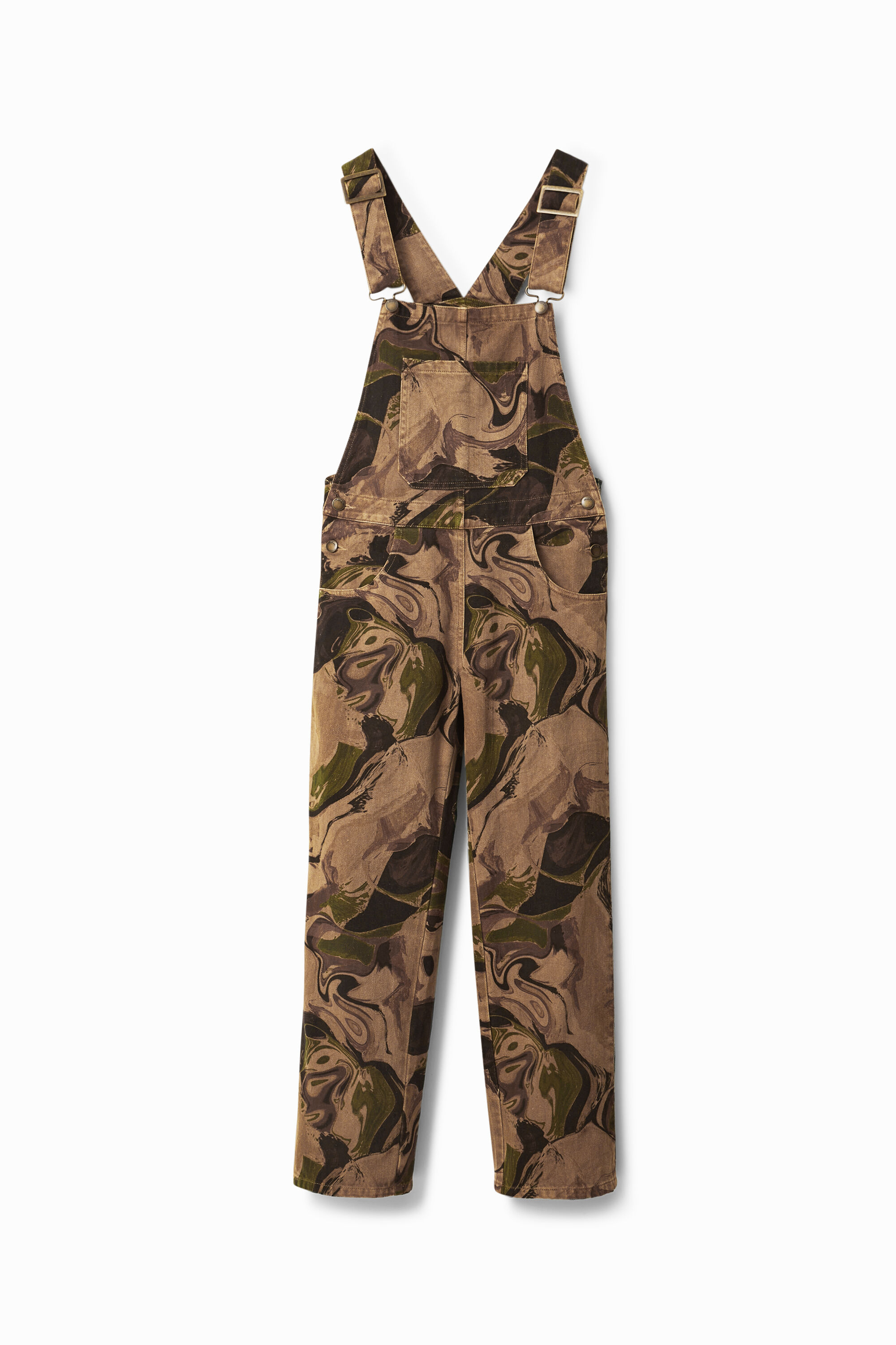 Psychedelic camouflage dungarees - BROWN - M