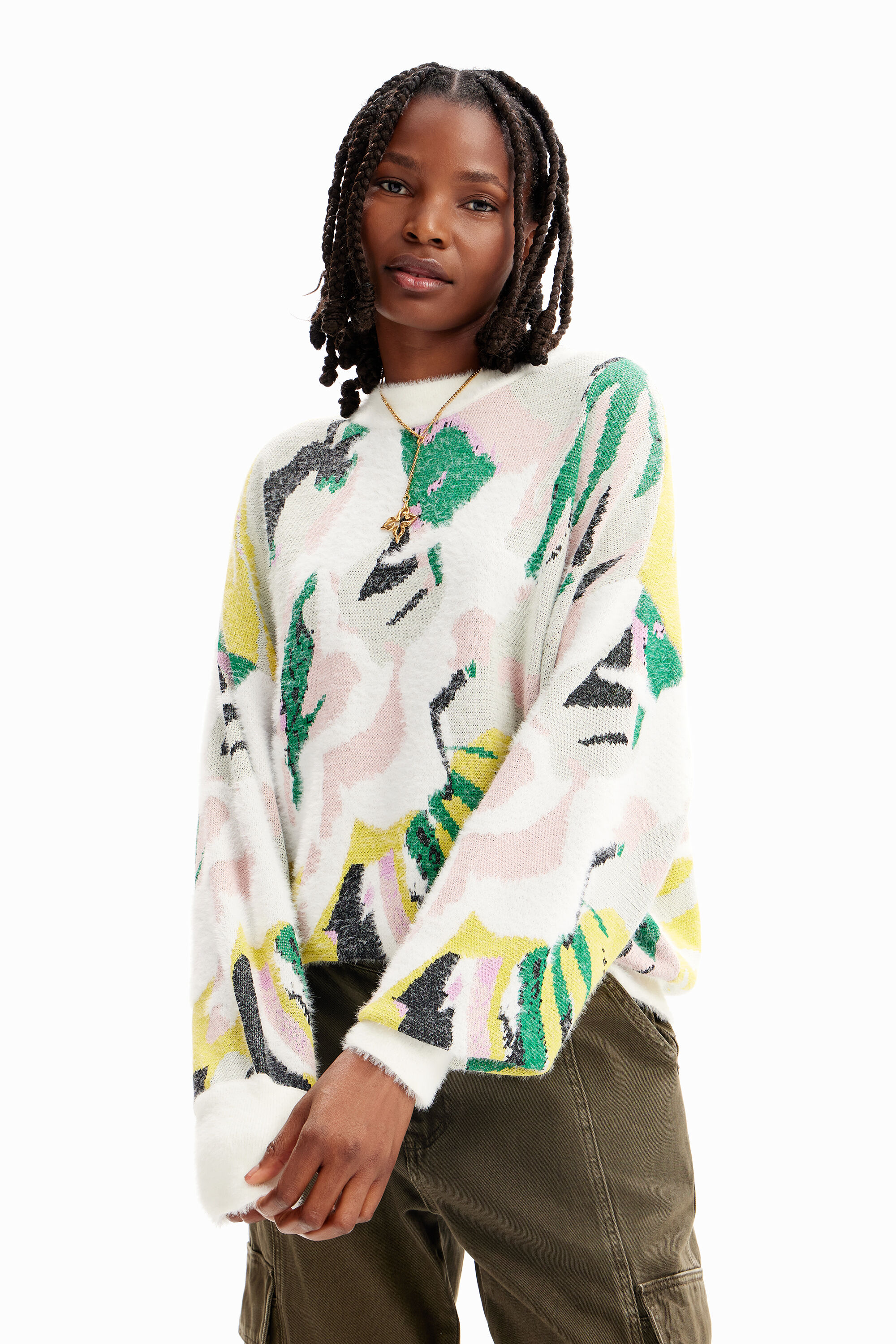 Oversize arty pullover - MATERIAL FINISHES - S