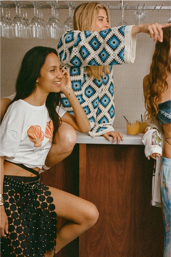 Jersey crochet multicolor