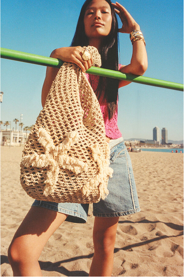 Bolso trenzado estrellas mediano