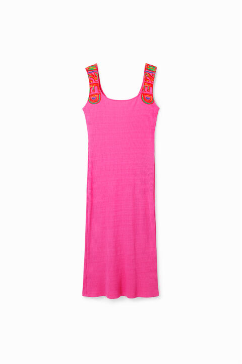 Slim ribbed strappy dress