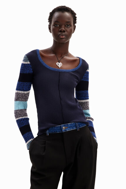 Tee-shirt Femme Desigual T.L Bleu, Coton Léger - Neuf Avec étiquettes
