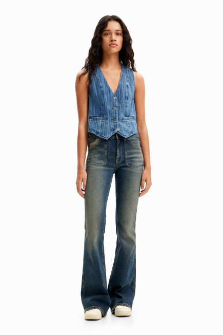 Pantalones new arrivals vaqueros desigual