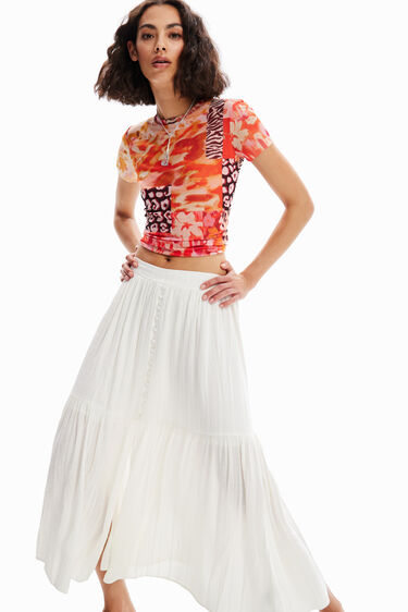 Falda midi textura | Desigual