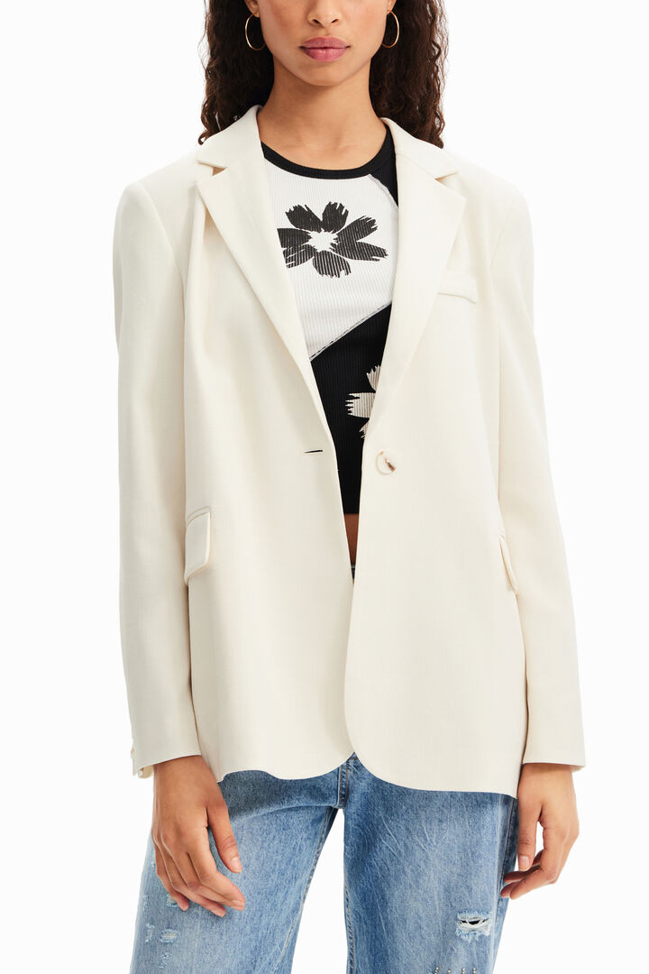 Plain textured blazer | Desigual