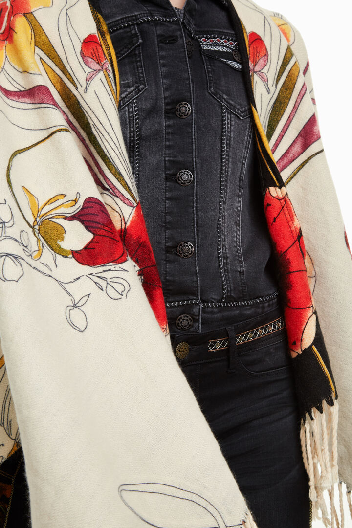 Reversible crossed poncho | Desigual