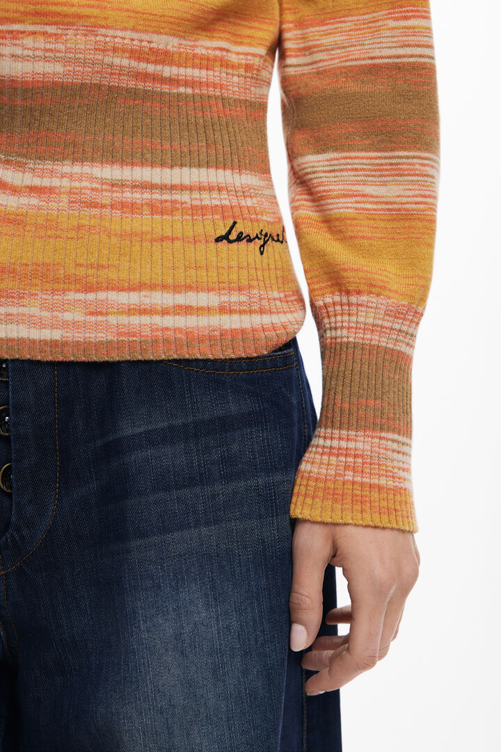 Jersey rayas cremallera capucha | Desigual