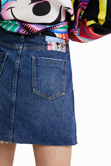 Mini-jupe en jean patch Mickey Mouse | Desigual