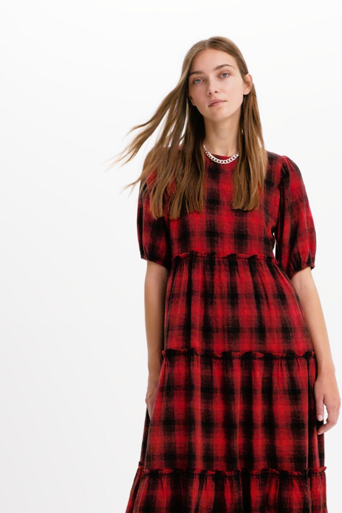 Zara plaid midi dress clearance