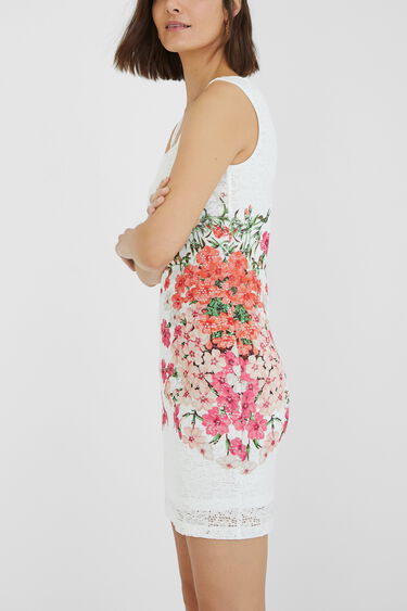 Kurzes Kleid Spitze Blumen Desigual Com