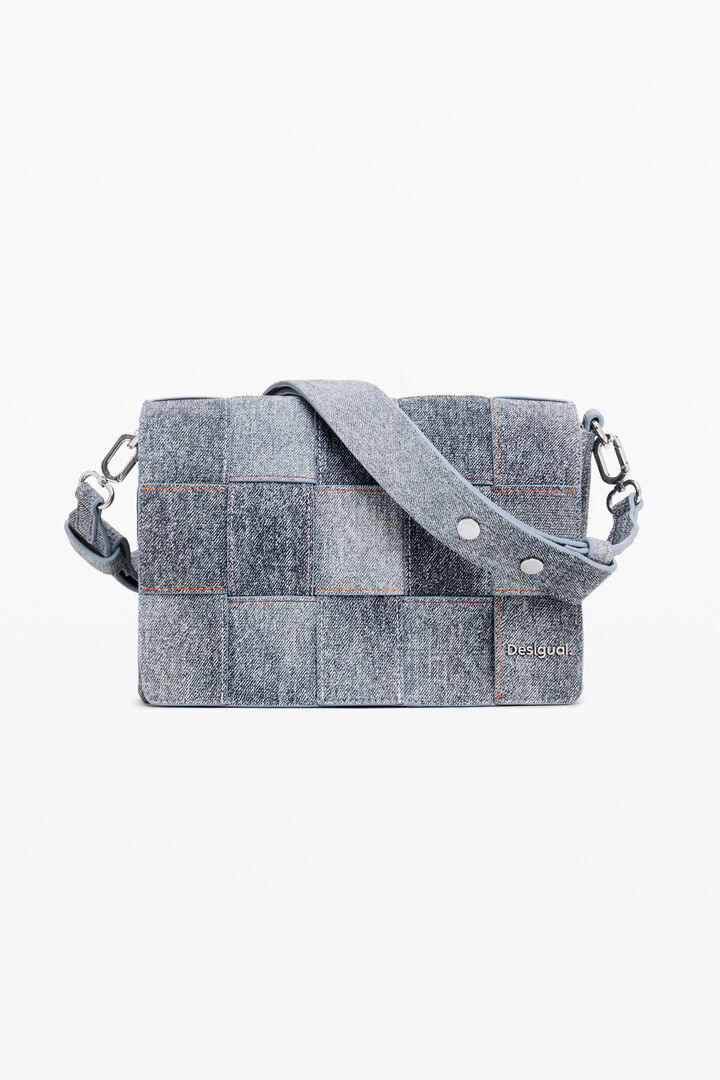 Medium braided denim-effect bag | Desigual