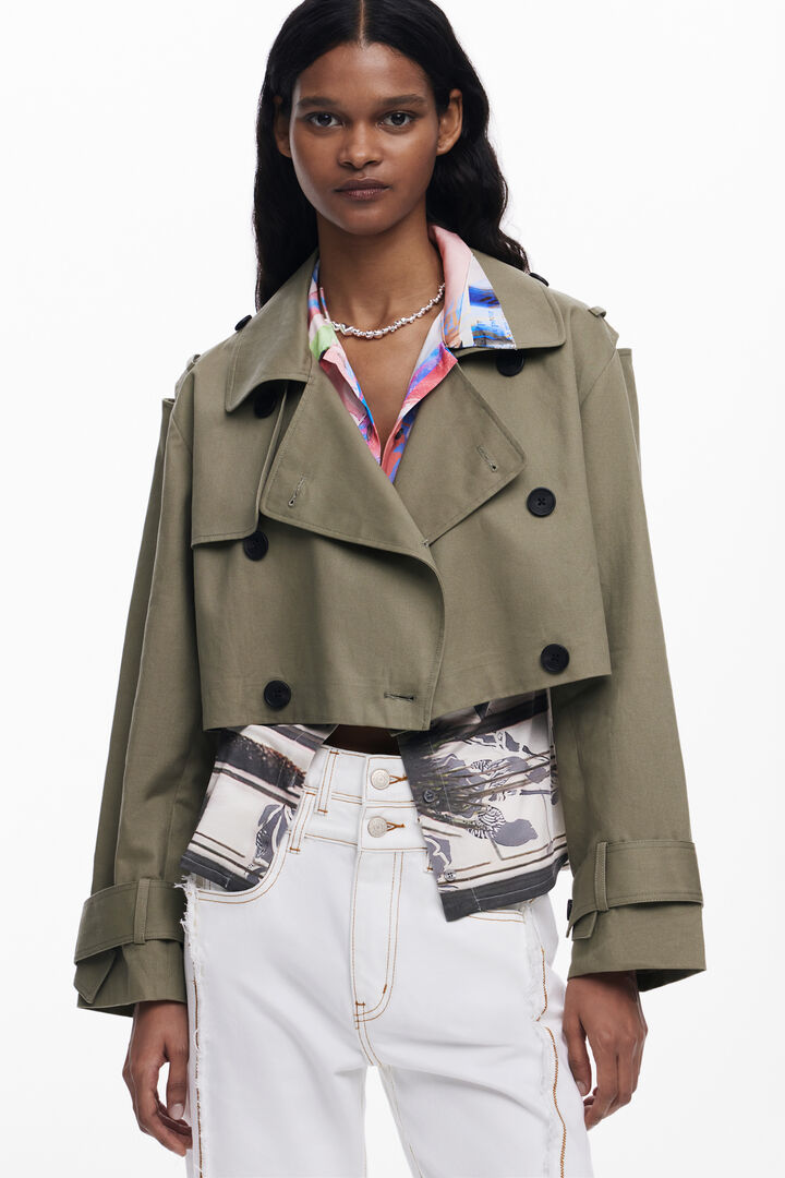 Detachable two-tone trench coat | Desigual