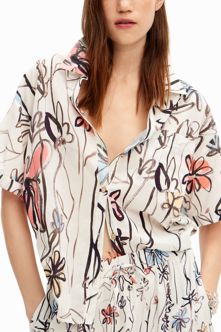 Illustrated floral shirt | Desigual