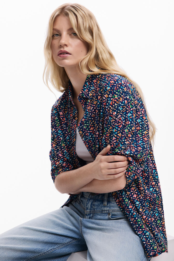 Camisa manga corta bordados étnicos | Desigual