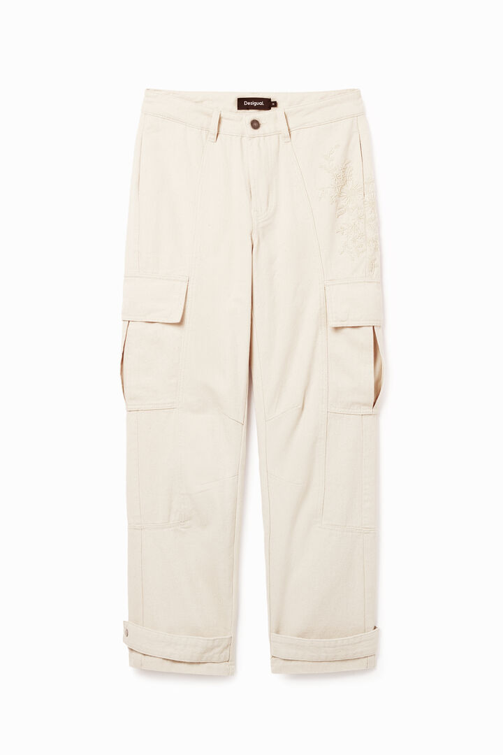 Embroidered cargo trousers | Desigual