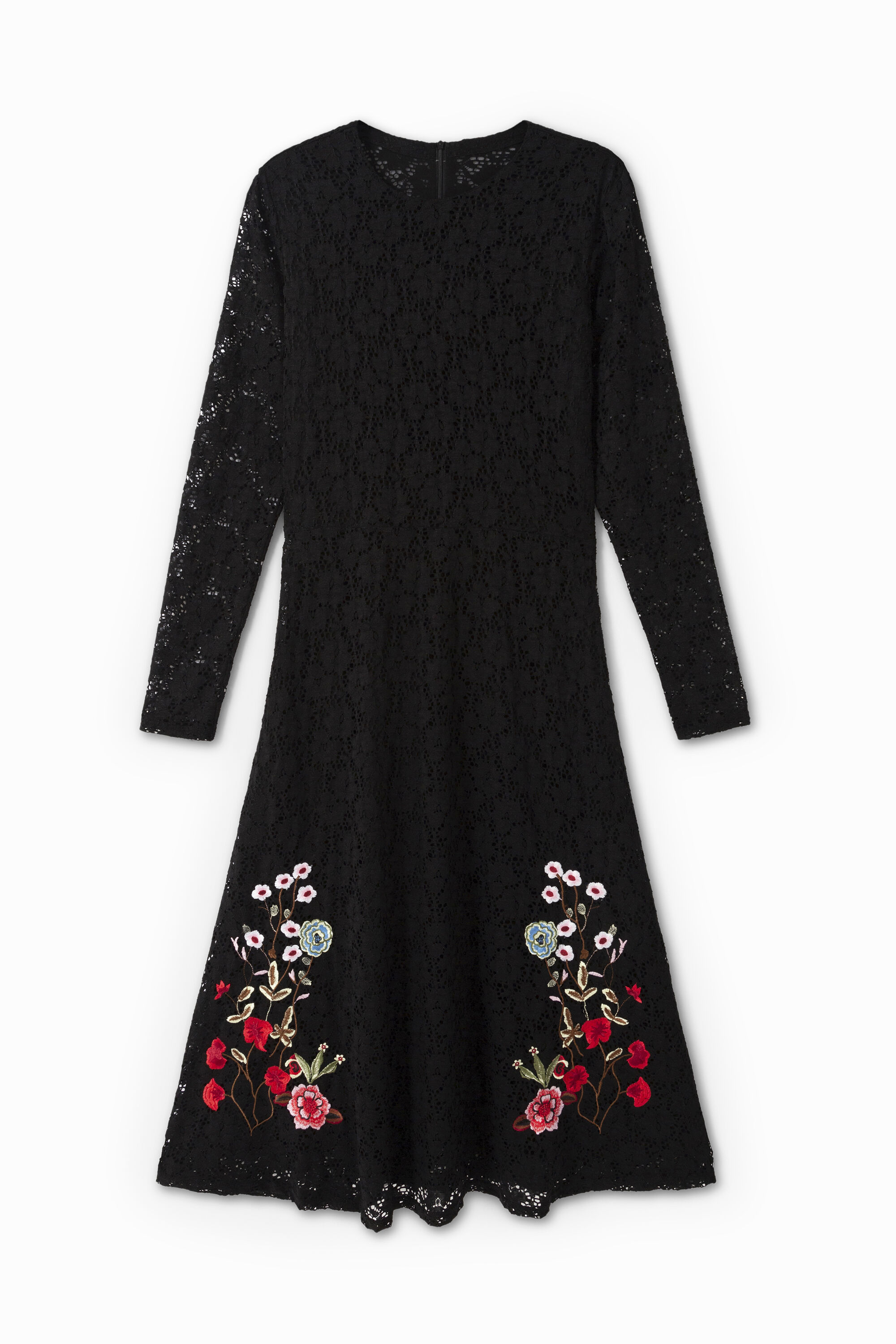 Kleid aus Spitze mit Blumen