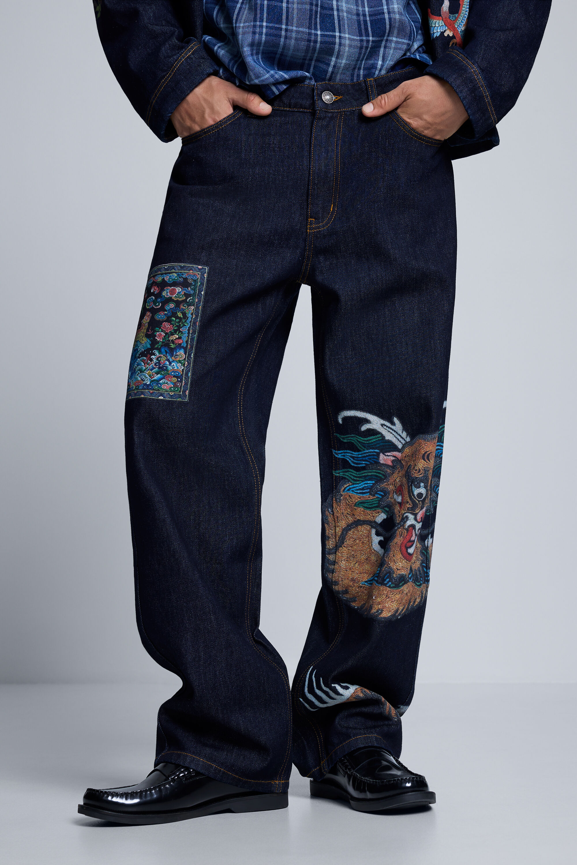 プリントデニムパンツ 青 メンズ I Desigual.com