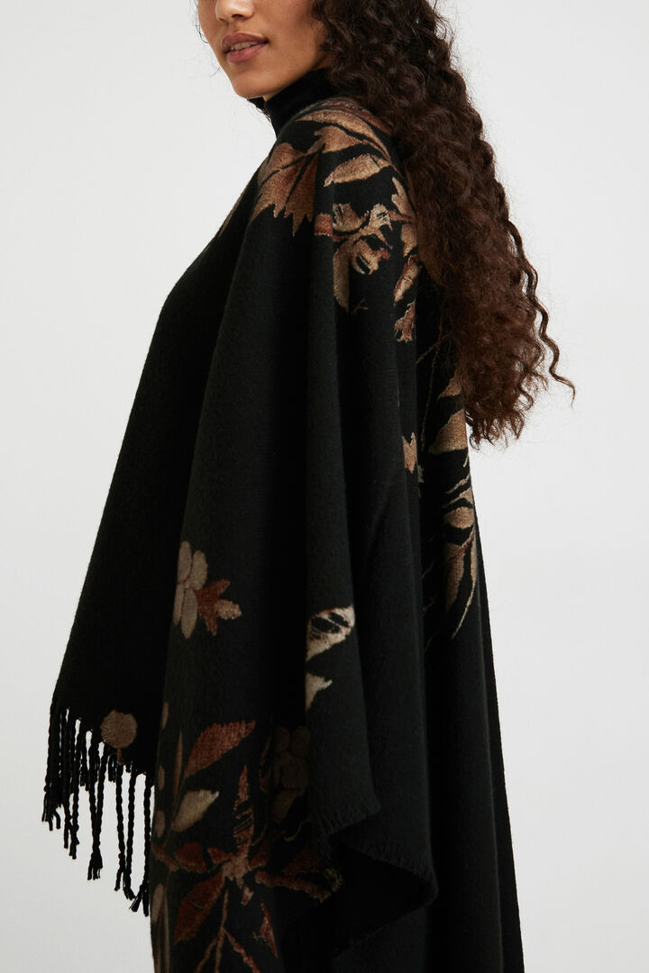 Floral poncho fringe | Desigual