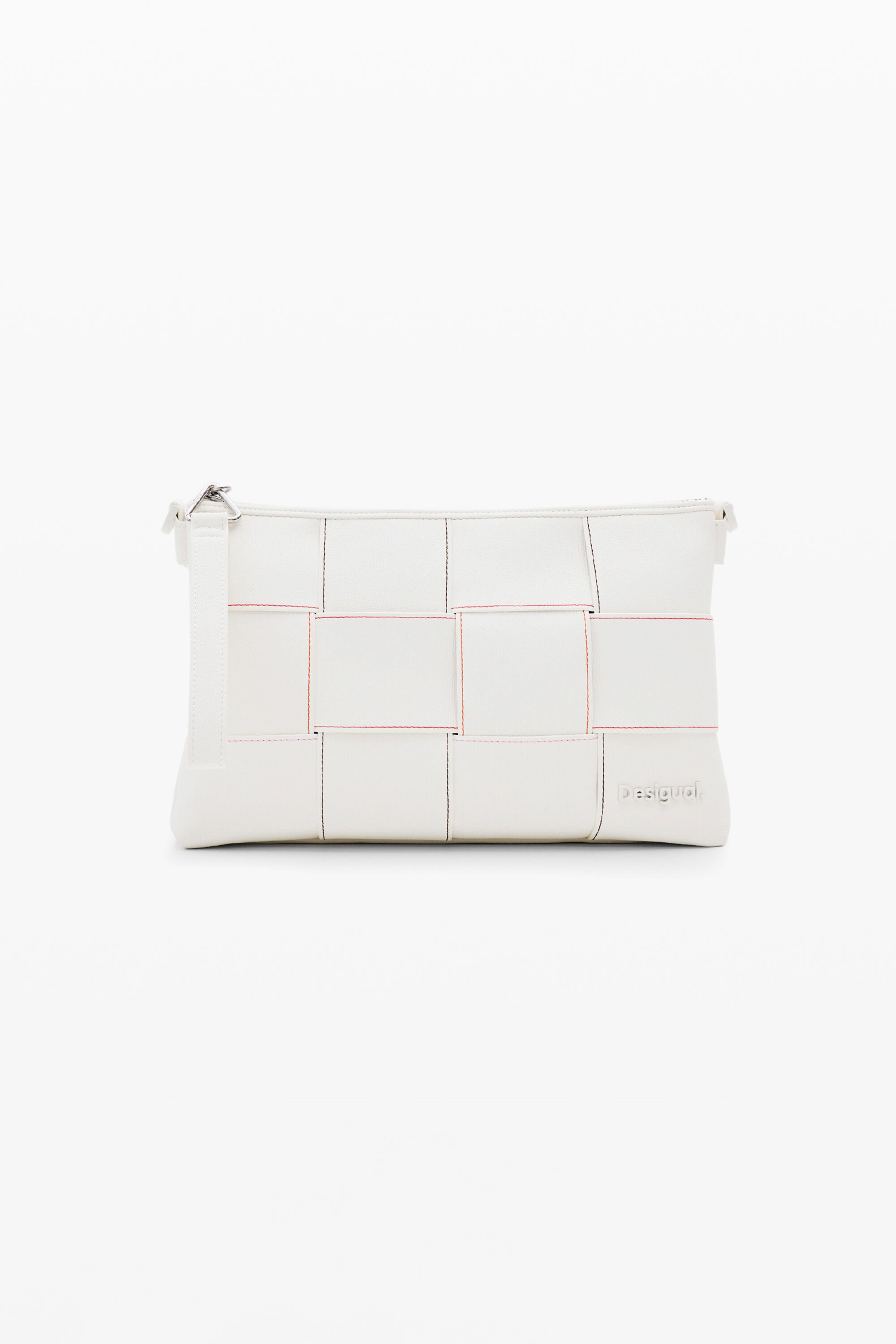 Braided crossbody bag M with topstitching