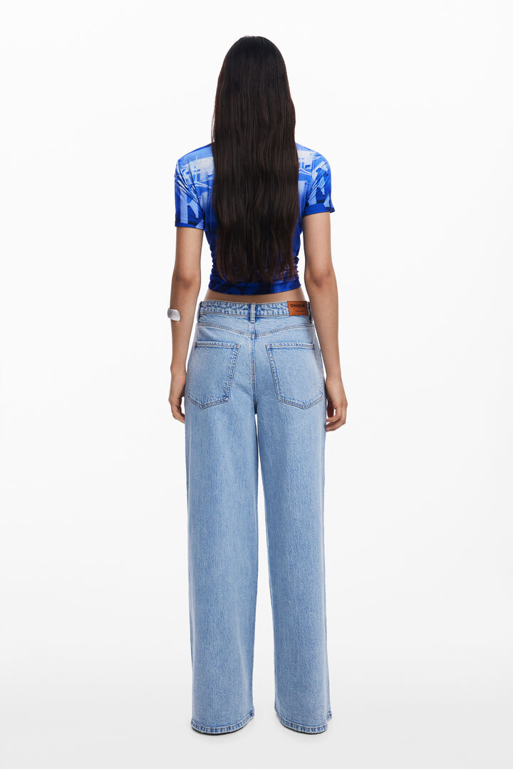 Wide Leg jeans with V waist | Desigual