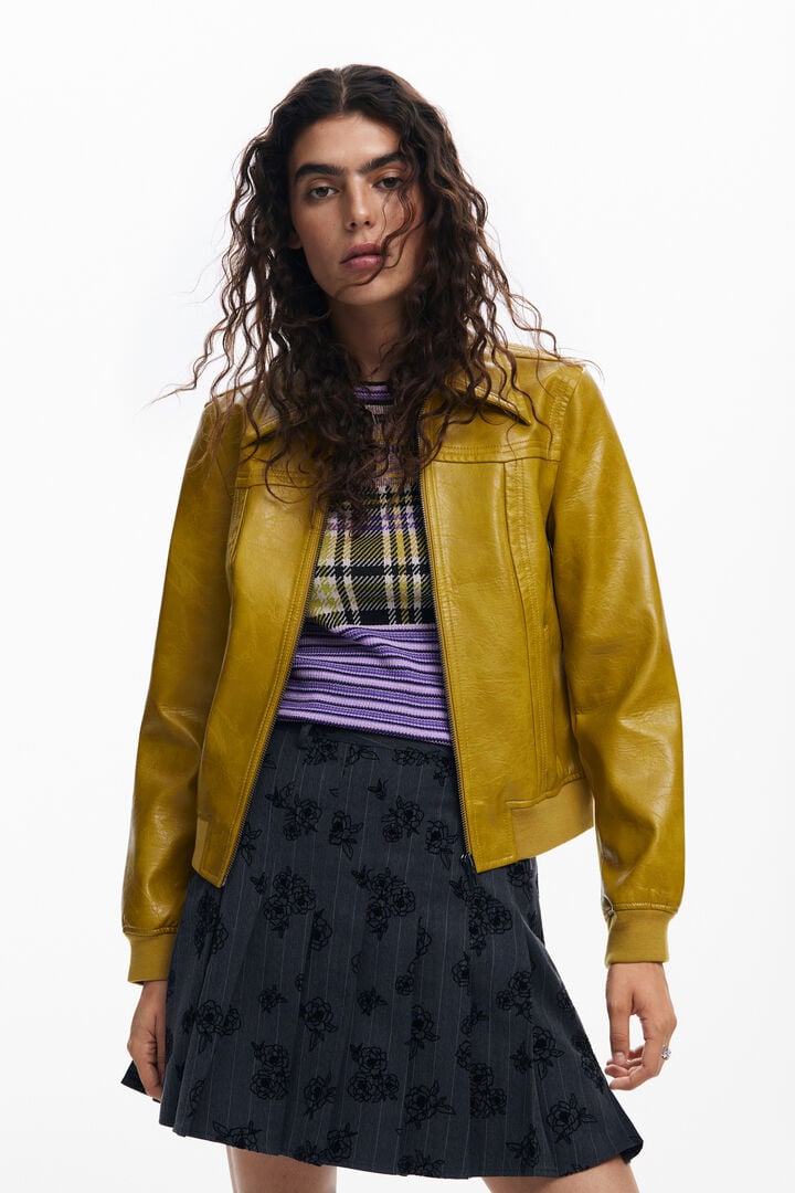 Cazadora biker efecto piel