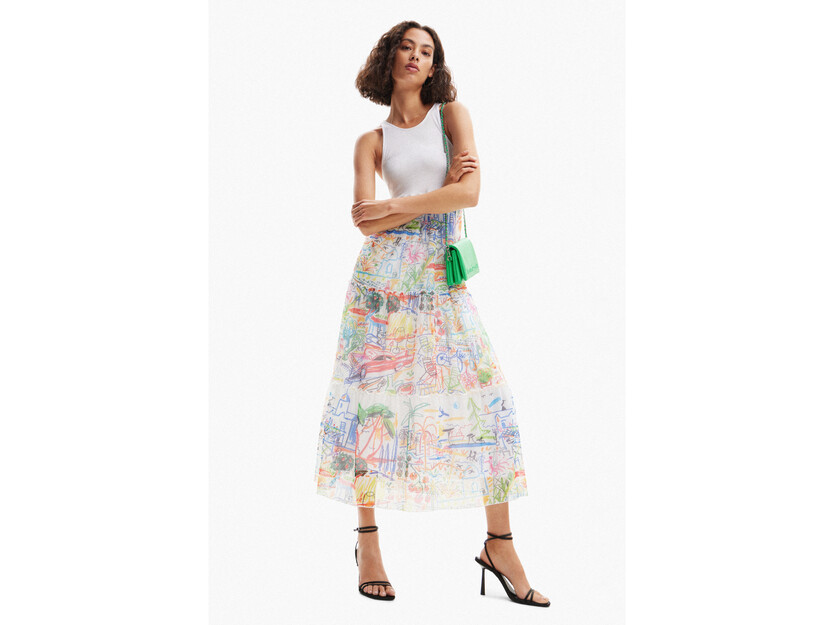 Long combination tulle dress