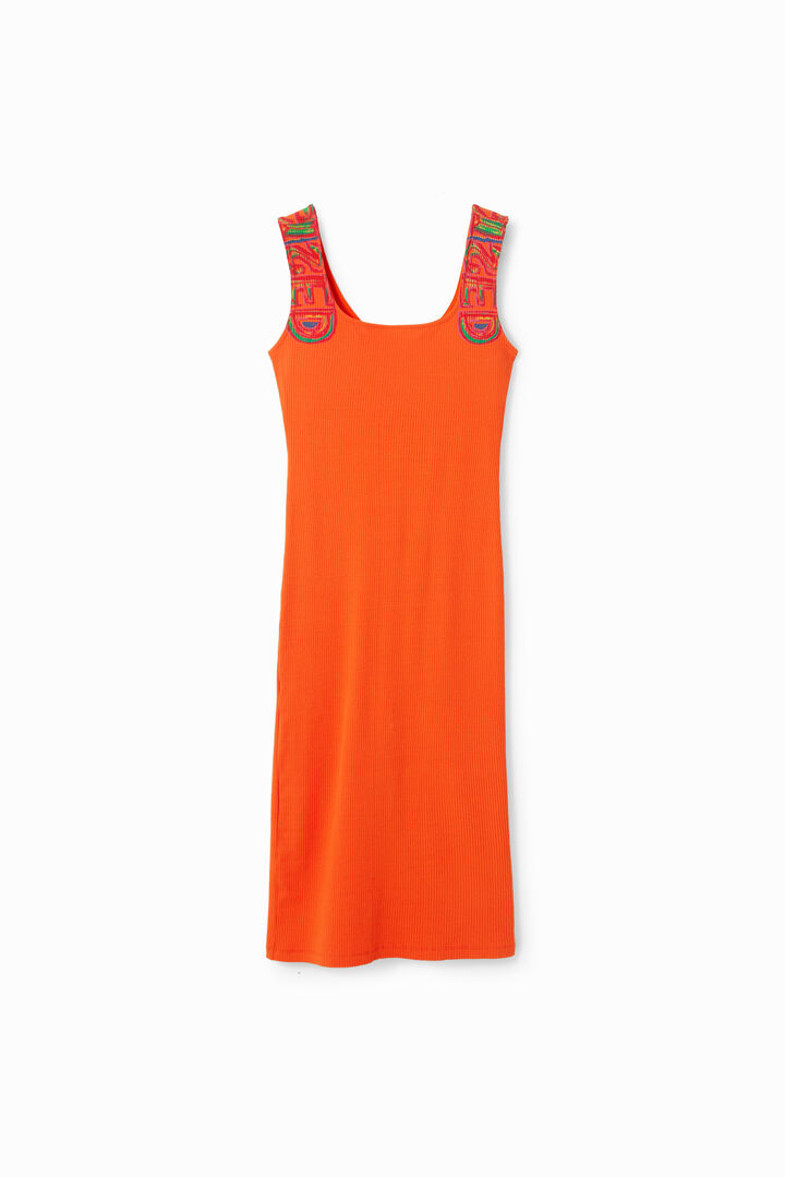 Vestido slim tirantes canalé | Desigual