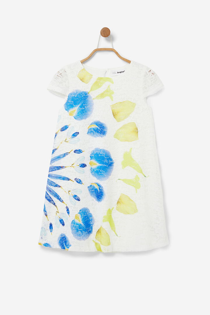 Kurzes Kleid Schweizer Lochstickerei Aufdruck | Desigual