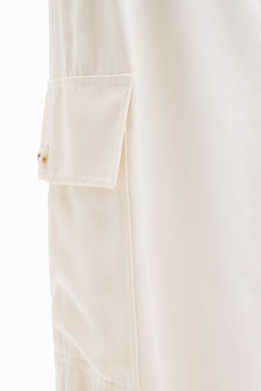 Wide leg satijnen cargobroek | Desigual