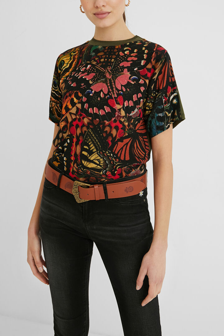 Leather belt paisley | Desigual