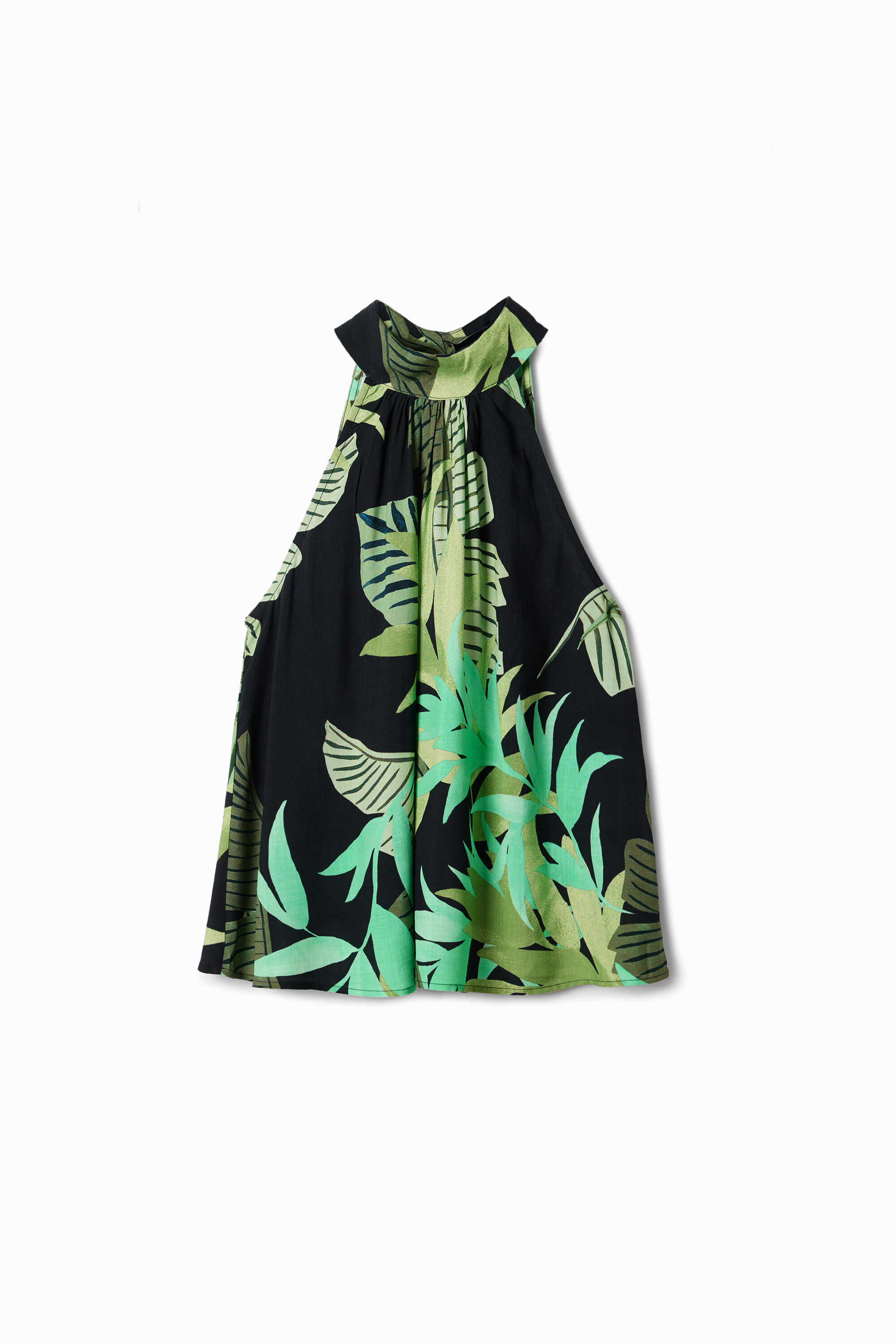 Tropical leaves blouse