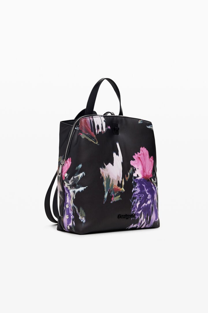 Mochila mini efecto piel | Desigual