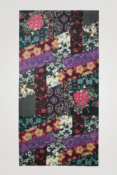 Foulard rectangulaire patchwork fleuri | Desigual