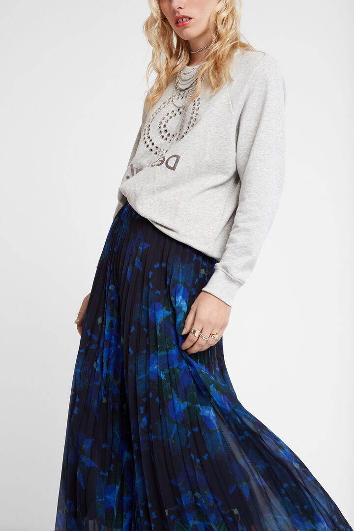 Gonna midi plissettata print mandala | Desigual