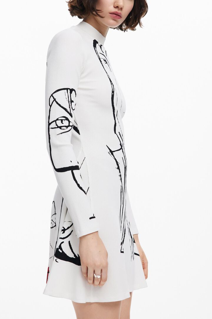 Vestido estampado caras | Desigual