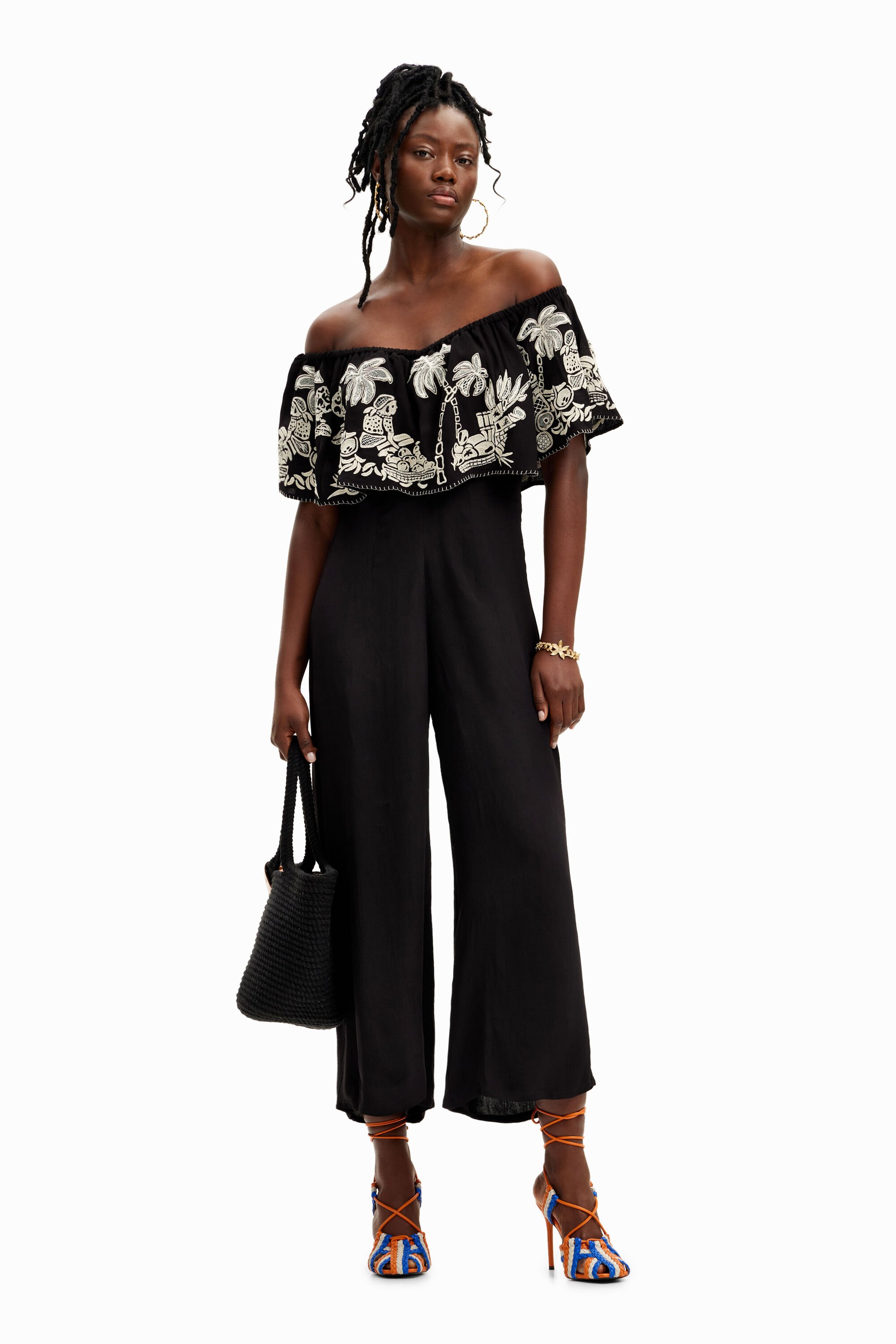 Mono midi palmeras Stella Jean de mujer Desigual