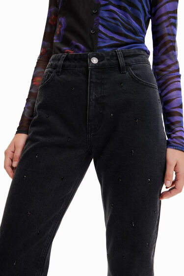 Raven jeans z okrasnimi kamenčki | Desigual