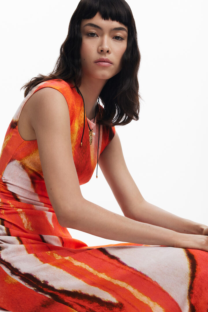 Draped long dress | Desigual
