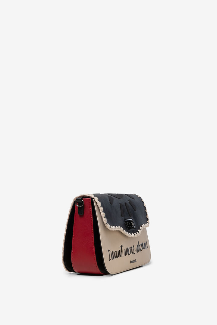Sling bag flap hook and eye closure | Desigual