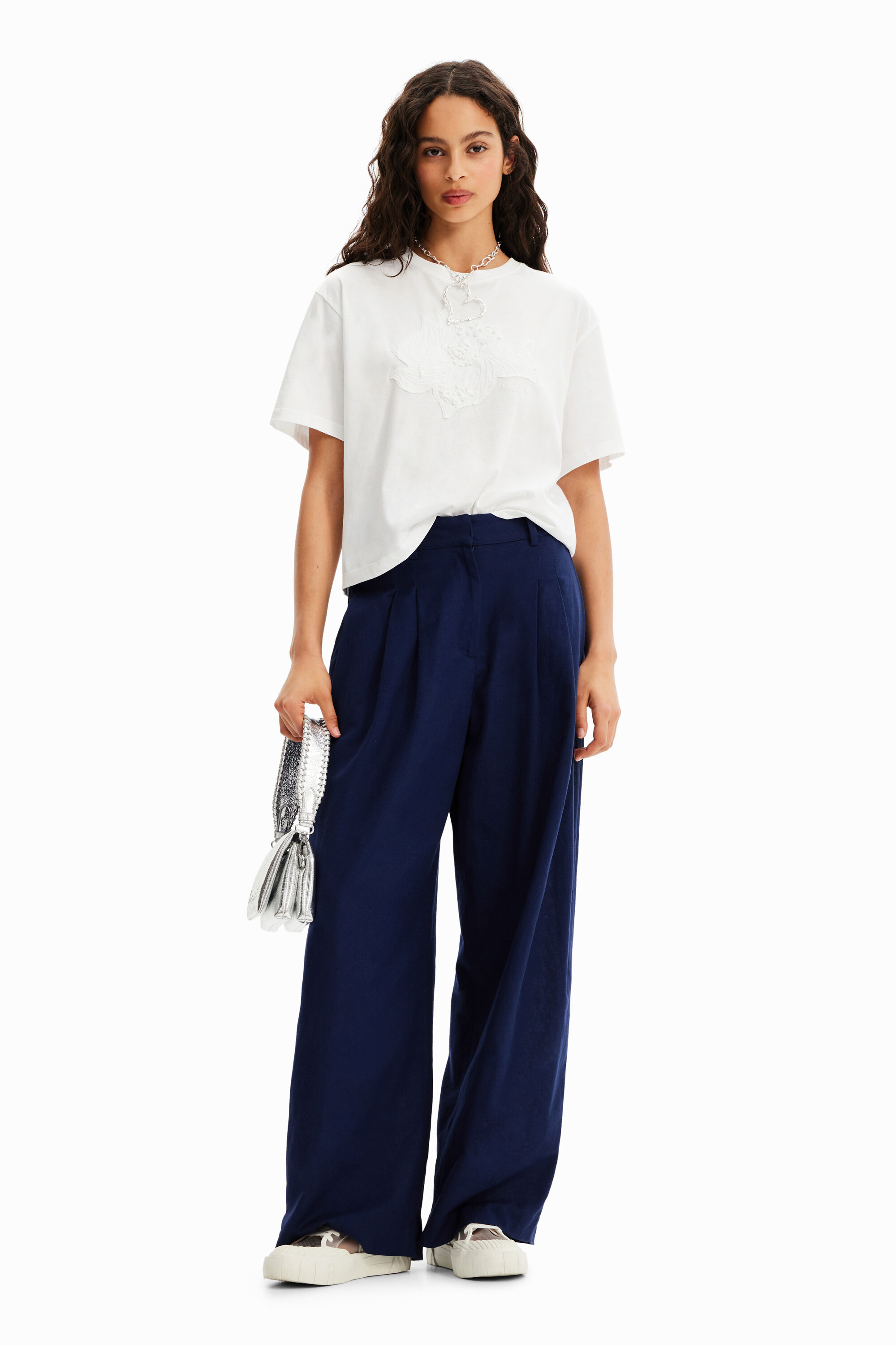 Desigual Pleated wide-leg trousers