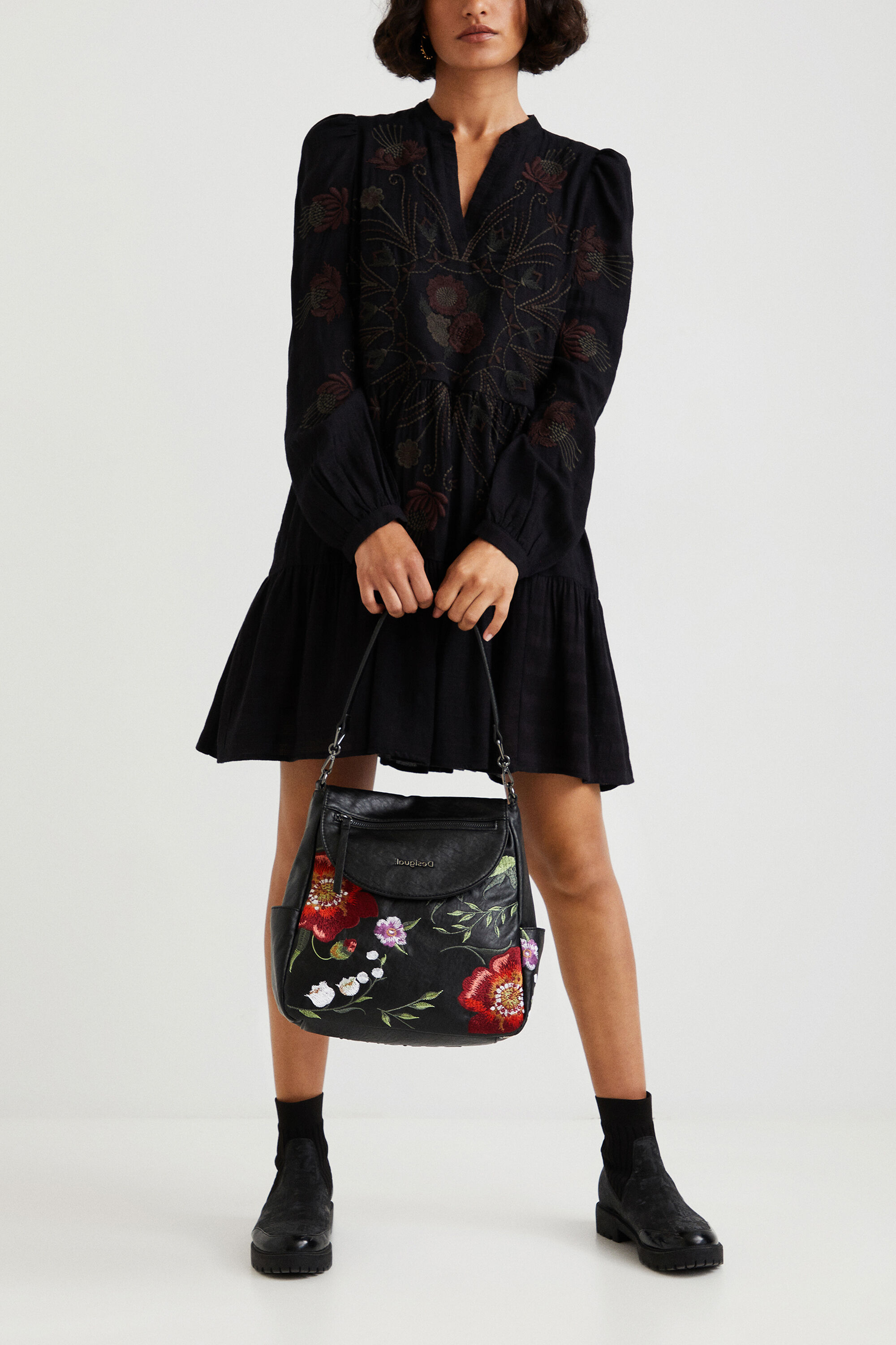 Botanical embroidered dress | Desigual.com