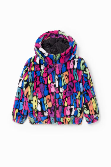 Bunte Jacke in Fellhaptik | Desigual