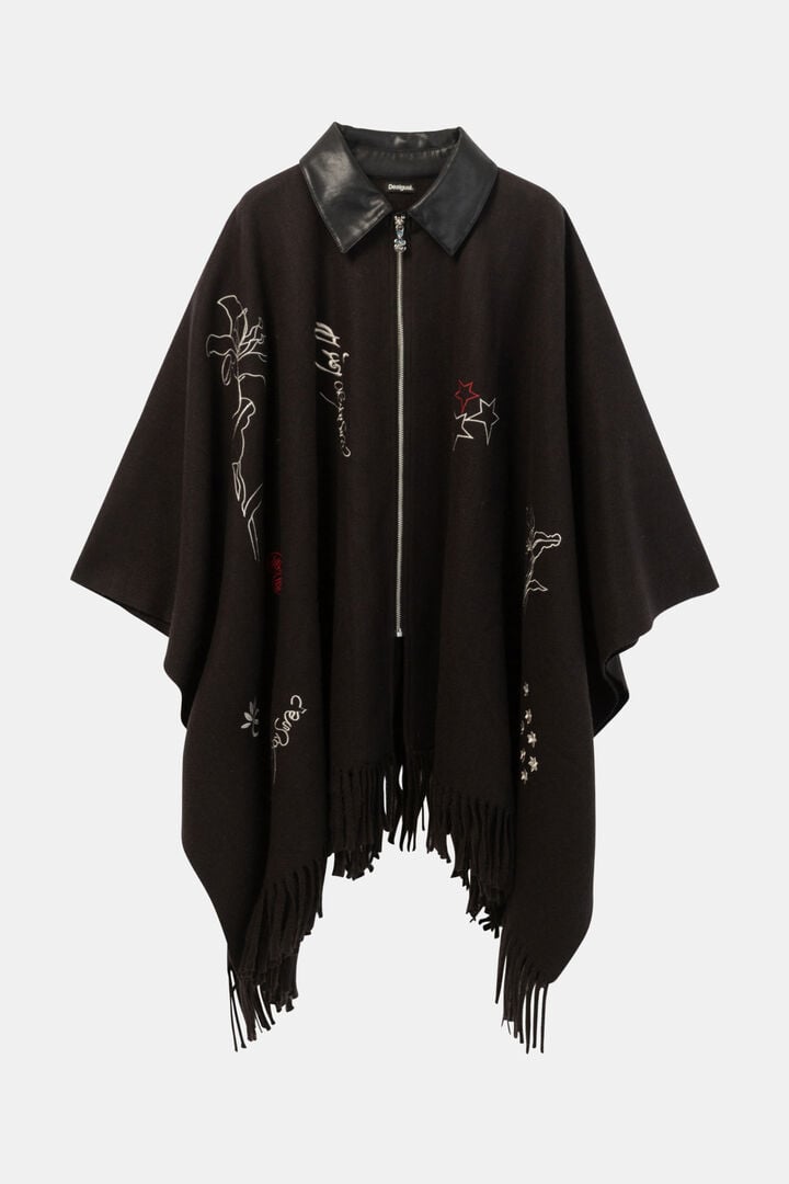 Pončo sako s strapcami | Desigual